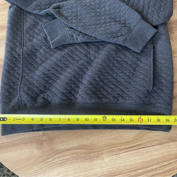 L.L. Bean Men’s Quilted Sweatshirt, Size M, Mockneck, Dark Charcoal Heather - Picture 8 of 10